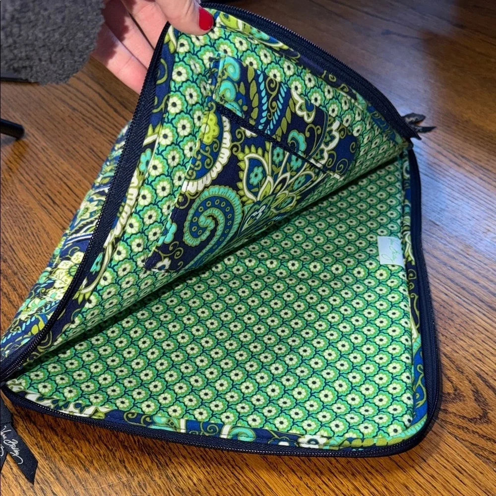 Vera Bradley Blue and Green Paisley Laptop Bag